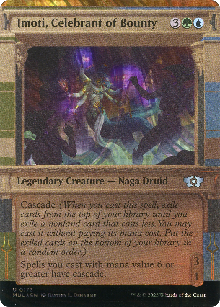 Imoti, Celebrant of Bounty (MUL-173) [Multiverse Legends]: (Showcase) (Borderless) Foil