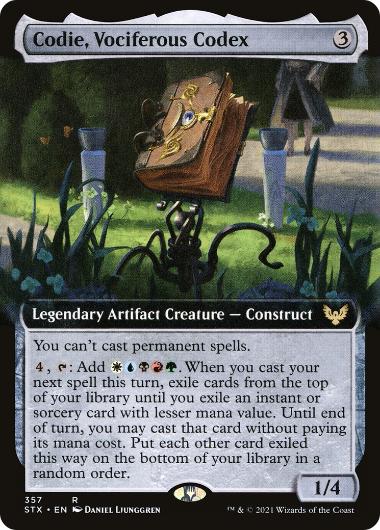 Codie, Vociferous Codex (STX-357) [Strixhaven: School of Mages]: (Extended Art) Foil