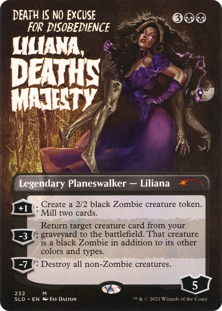 Liliana, Death's Majesty (SLD-232) (Borderless) [Secret Lair Drop]