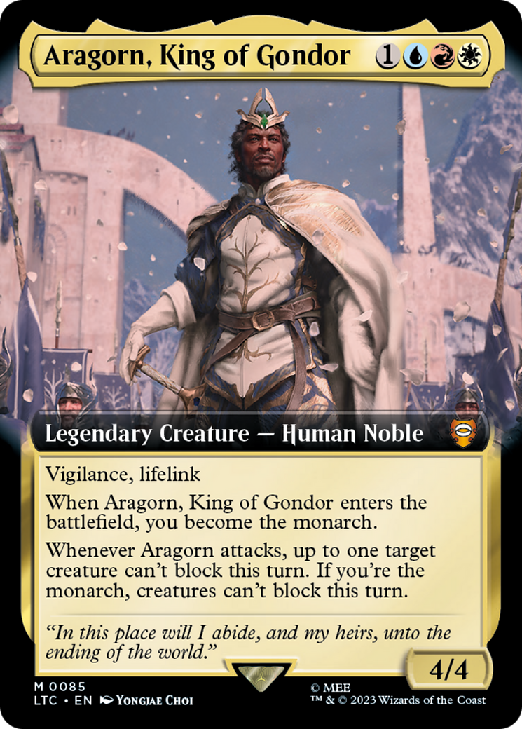 Aragorn, King of Gondor (LTC-085) [Tales of Middle-earth Commander]: (Extended Art)