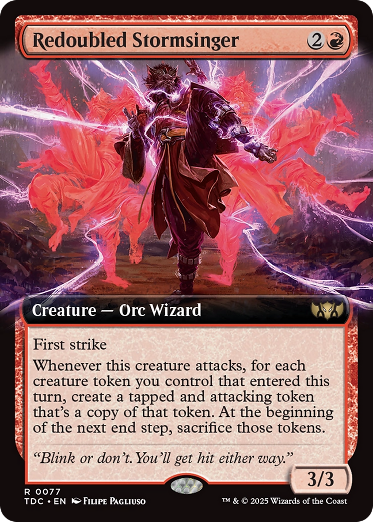 Redoubled Stormsinger (TDC-077) [Commander: Tarkir: Dragonstorm]: (Extended Art)