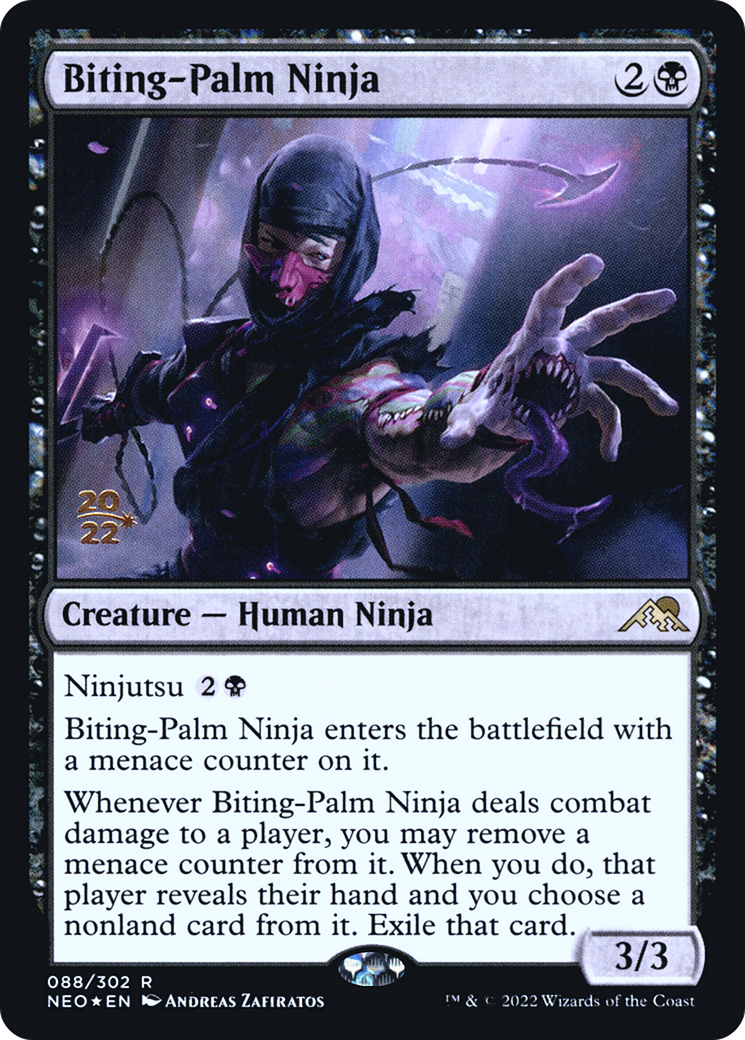 Biting-Palm Ninja (PRE-088) [Kamigawa: Neon Dynasty Promos] Foil