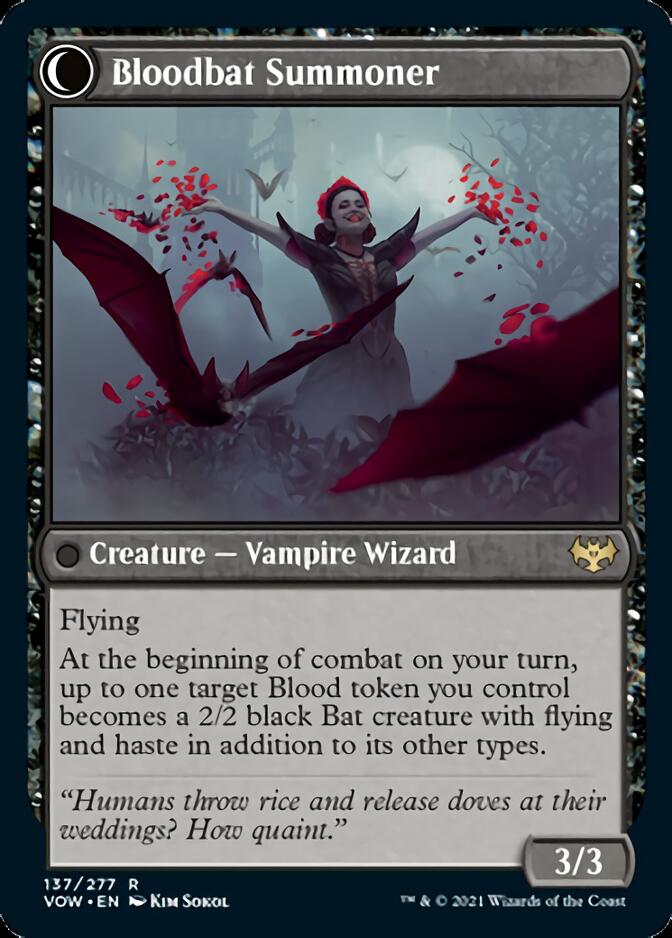 Voldaren Bloodcaster // Bloodbat Summoner (VOW-137) [Innistrad: Crimson Vow]: (Double Faced Transform) Foil