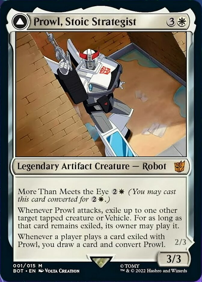 Prowl, Stoic Strategist // Prowl, Pursuit Vehicle (BOT-001) [Transformers]: (convertdfc) Foil