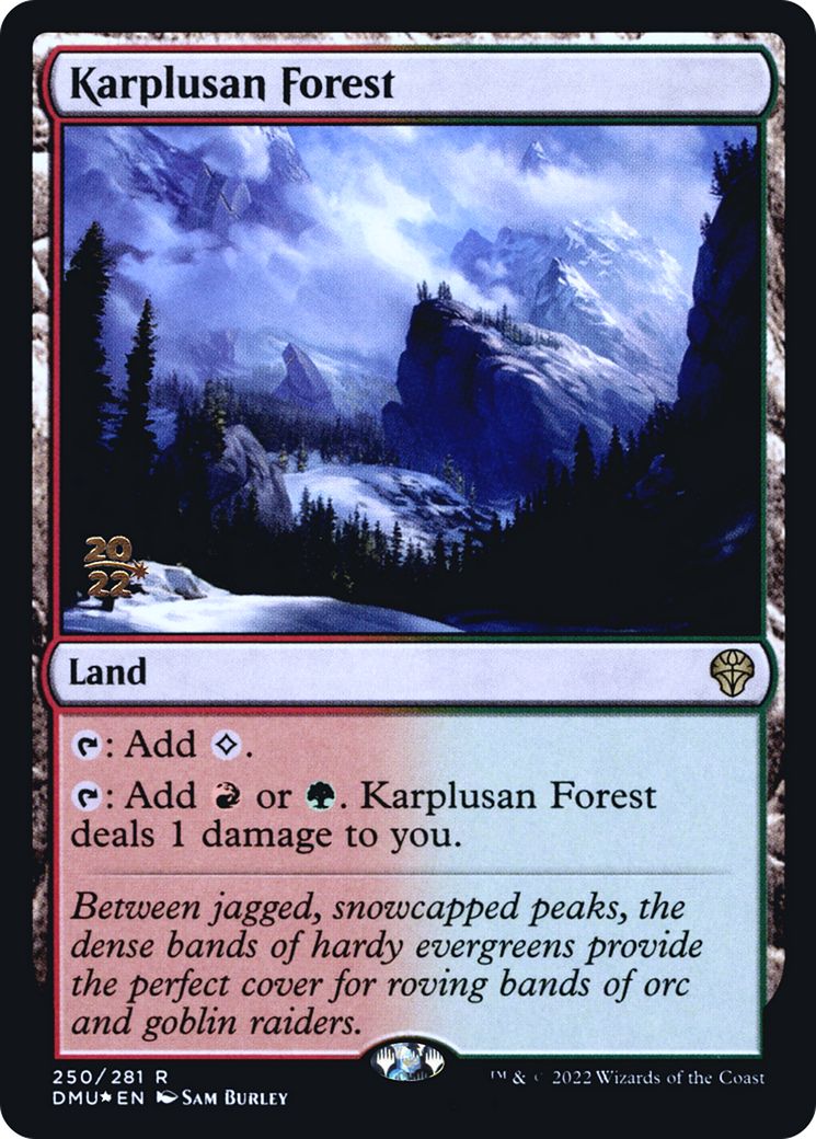 Karplusan Forest (PRE-250) [Dominaria United Promos] Foil