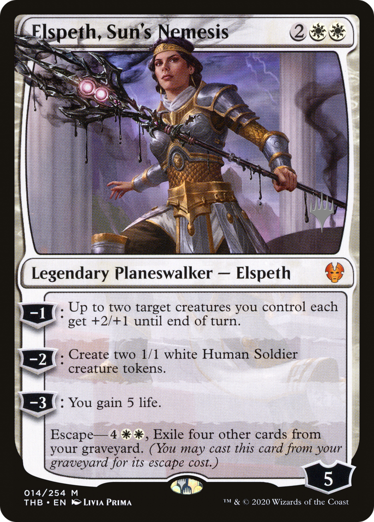 Elspeth, Sun's Nemesis (PPTHB-14P) [Promo Pack: Theros Beyond Death Promos]