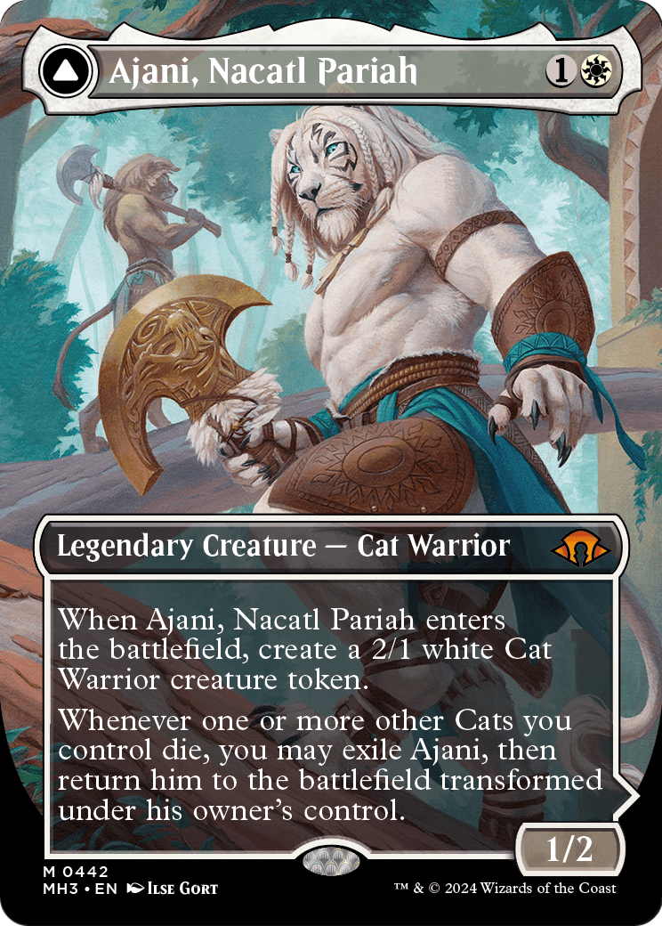 Ajani, Nacatl Pariah (Borderless) (MH3-442) [Modern Horizons 3] Foil
