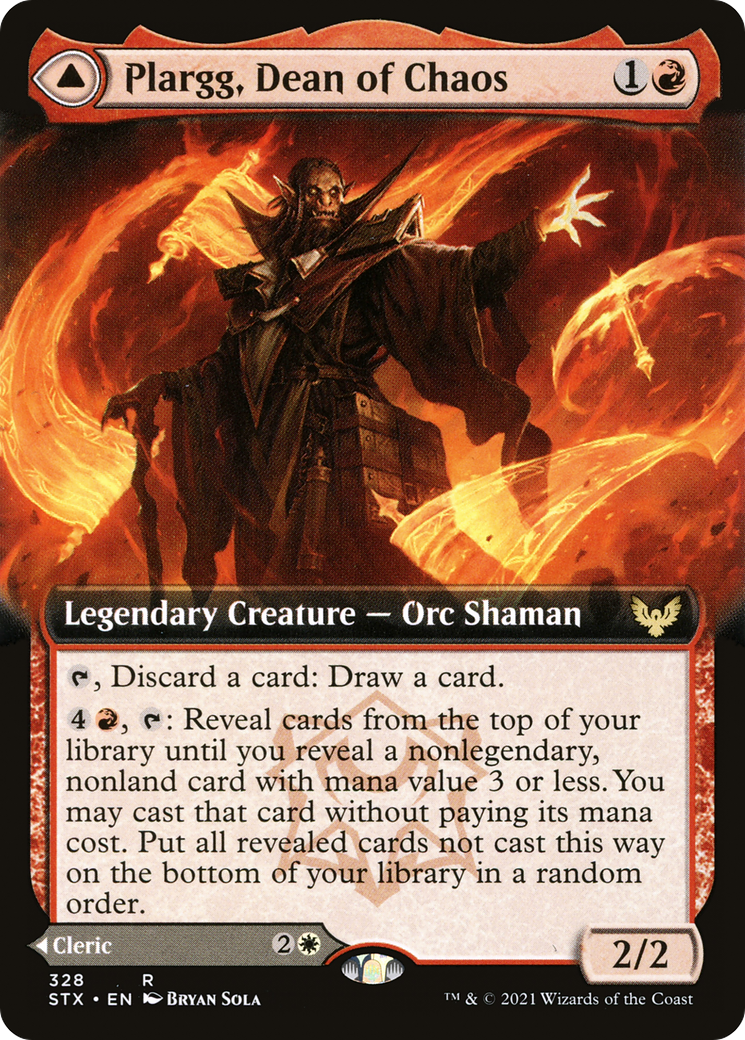 Plargg, Dean of Chaos // Augusta, Dean of Order (STX-328) [Strixhaven: School of Mages]: (Extended Art) Foil