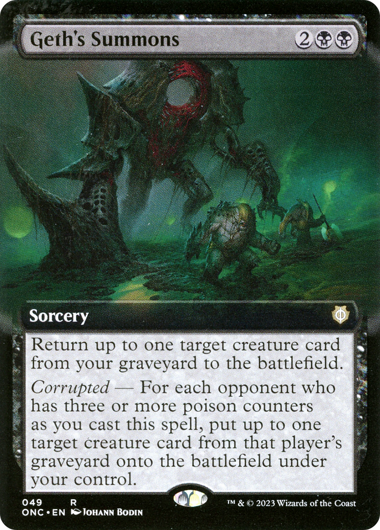 Geth's Summons (Extended Art) (ONC-049) [Phyrexia: All Will Be One Commander] Foil