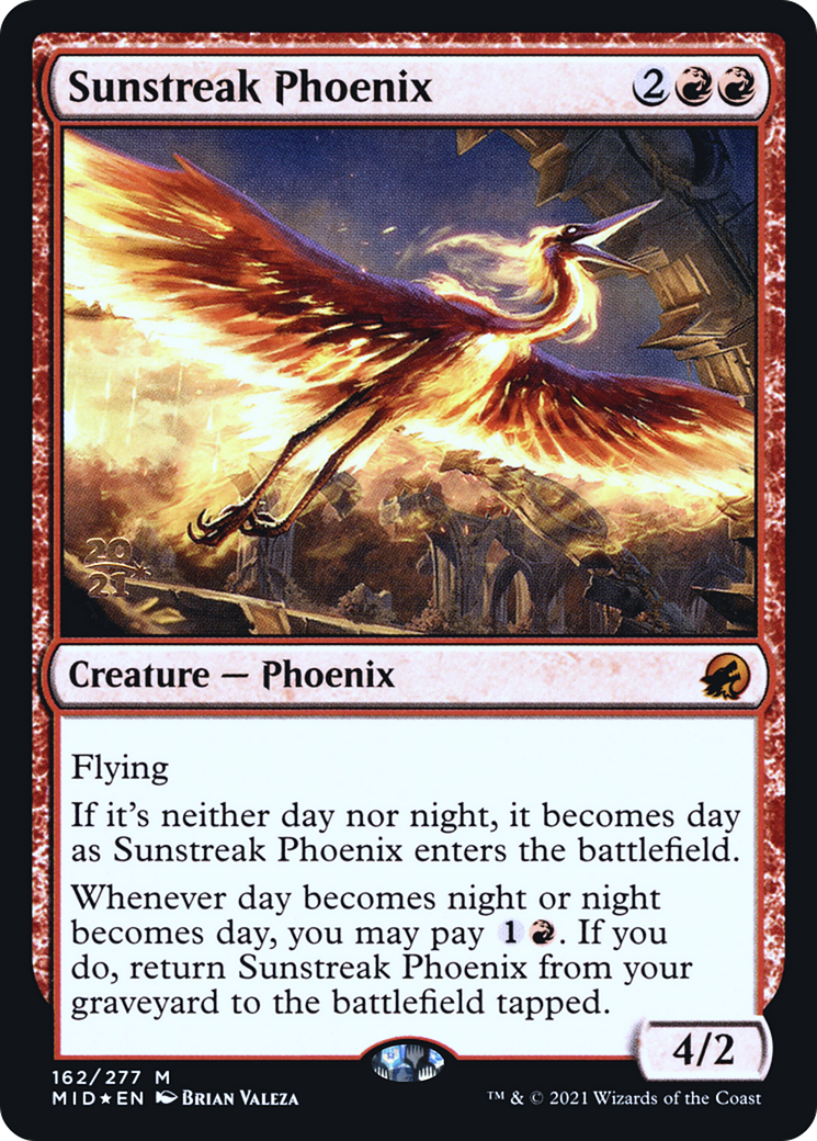 Sunstreak Phoenix (PRE-162S) [Innistrad: Midnight Hunt Promos] Foil