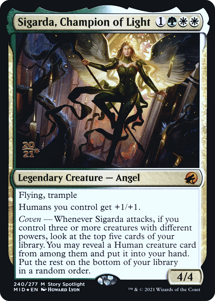 Sigarda, Champion of Light (PRE-240S) [Innistrad: Midnight Hunt Promos] Foil