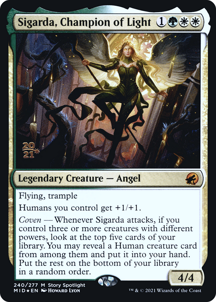 Sigarda, Champion of Light (PRE-240S) [Innistrad: Midnight Hunt Promos] Foil