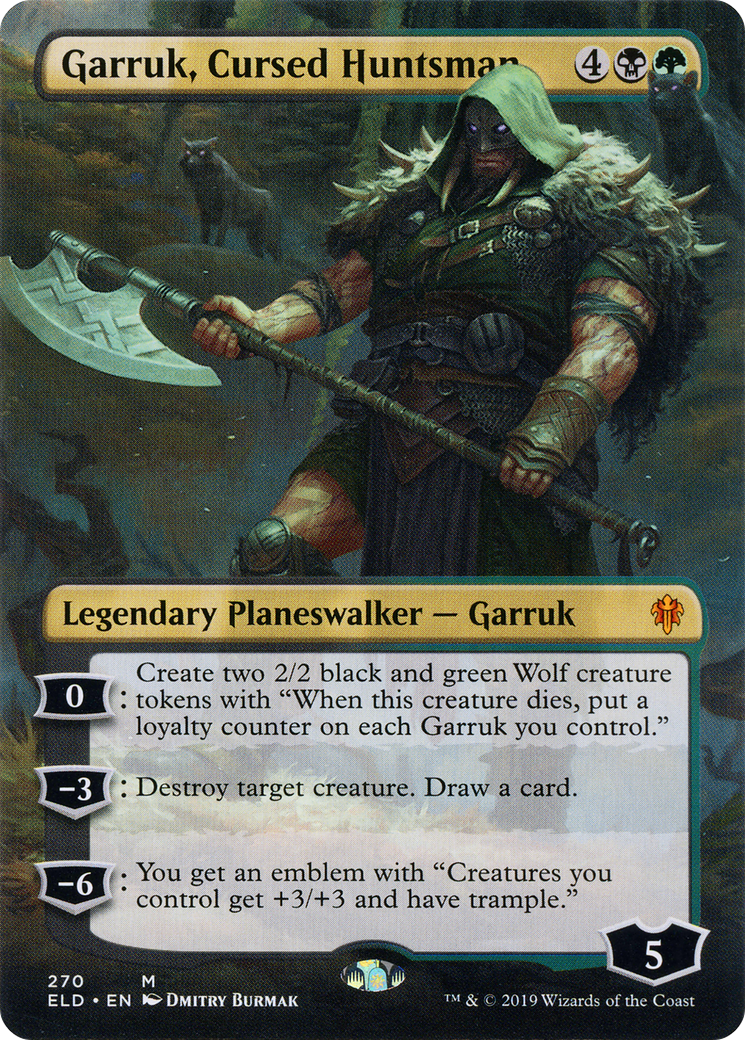 Garruk, Cursed Huntsman (Borderless) (ELD-270) (Borderless) [Throne of Eldraine]
