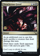 Treacherous Greed (PRE-237S) [Murders at Karlov Manor Promos] Foil
