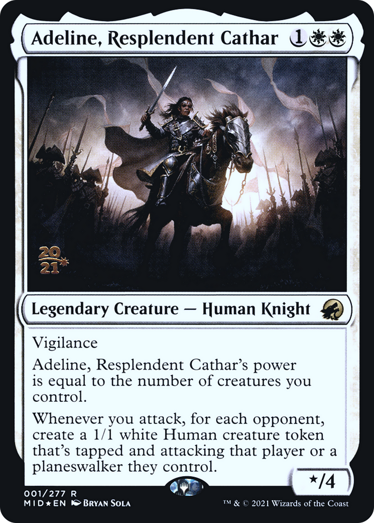 Adeline, Resplendent Cathar (PRE-01S) [Innistrad: Midnight Hunt Promos] Foil