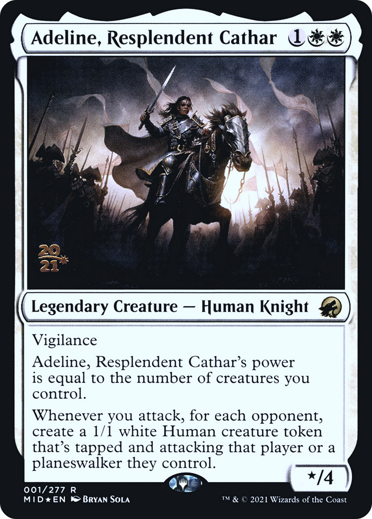 Adeline, Resplendent Cathar (PRE-01S) [Innistrad: Midnight Hunt Promos] Foil