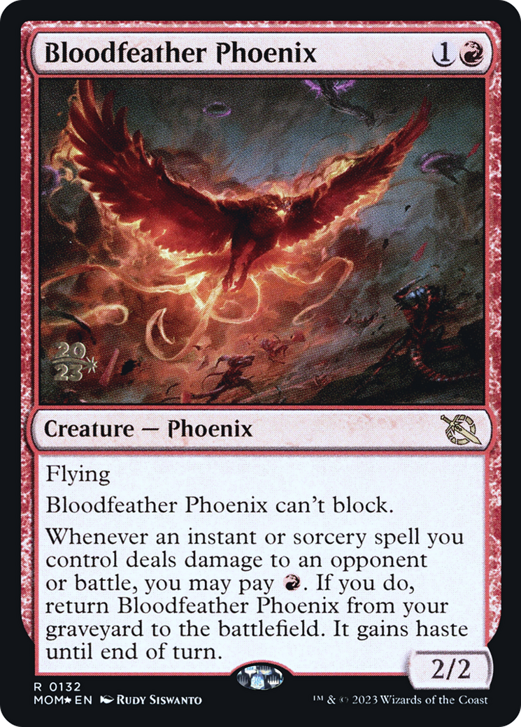 Bloodfeather Phoenix (PRE-132S) [March of the Machine Promos] Foil