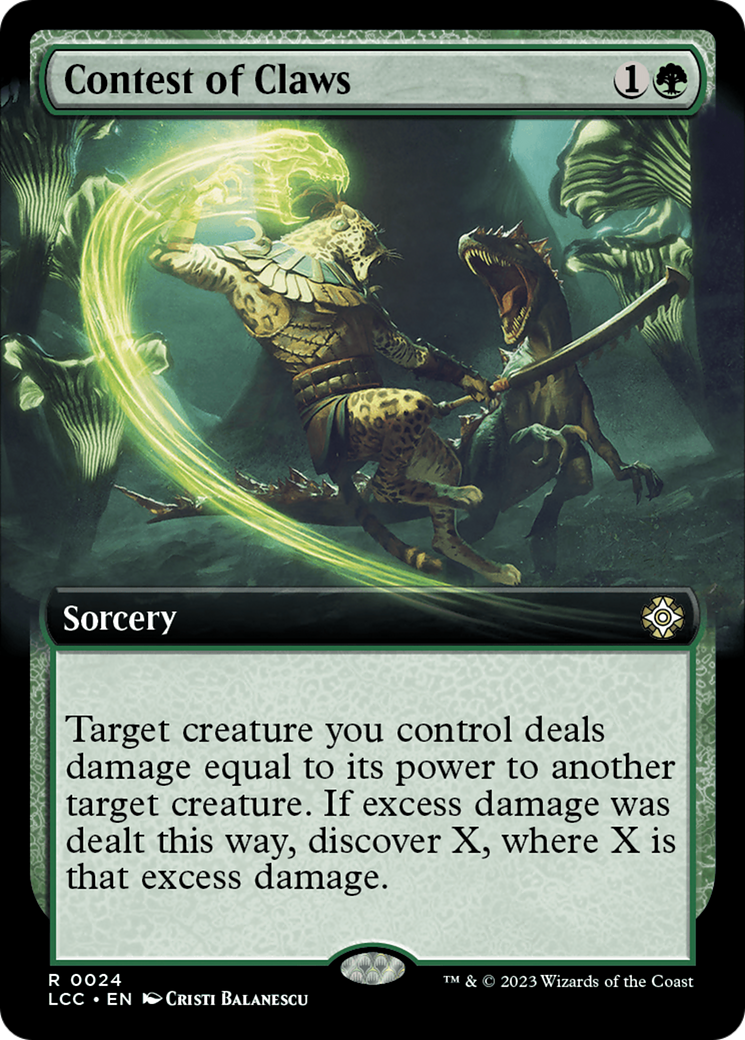 Contest of Claws (LCC-024) [The Lost Caverns of Ixalan Commander]: (Extended Art)