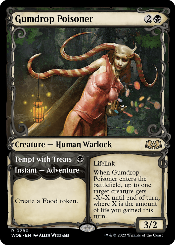 Gumdrop Poisoner // Tempt with Treats (WOE-280) [Wilds of Eldraine]: (Showcase) Foil