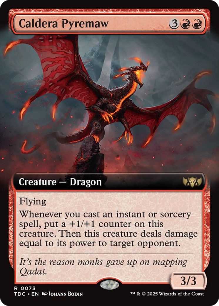 Caldera Pyremaw (TDC-073) [Commander: Tarkir: Dragonstorm]: (Extended Art)
