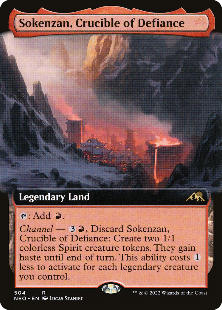 Sokenzan, Crucible of Defiance (NEO-504) [Kamigawa: Neon Dynasty]: (Extended Art)