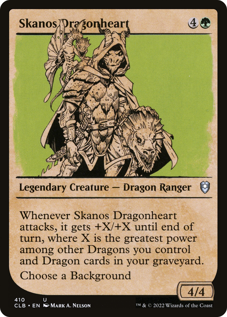 Skanos Dragonheart (CLB-410) [Commander Legends: Battle for Baldur's Gate]: (Showcase) Foil