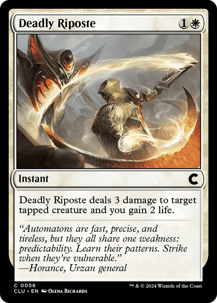 Deadly Riposte (CLU-058) [Ravnica: Clue Edition]
