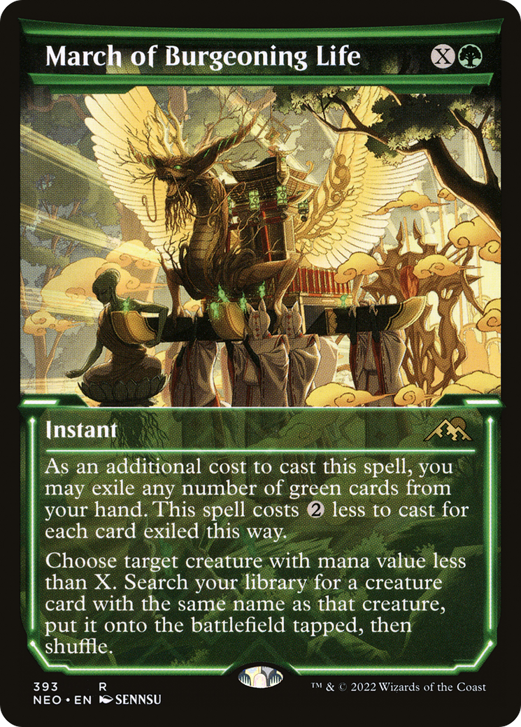 March of Burgeoning Life (NEO-393) [Kamigawa: Neon Dynasty]: (Showcase) Foil