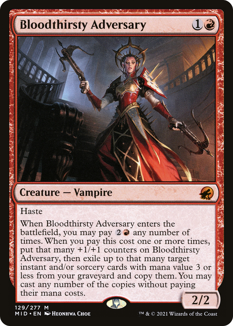 Bloodthirsty Adversary (MID-129) [Innistrad: Midnight Hunt] Foil