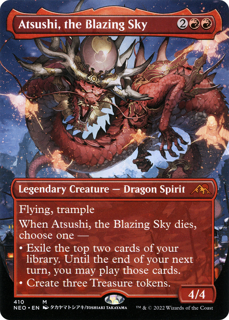 Atsushi, the Blazing Sky (NEO-410) [Kamigawa: Neon Dynasty] (Borderless) Foil