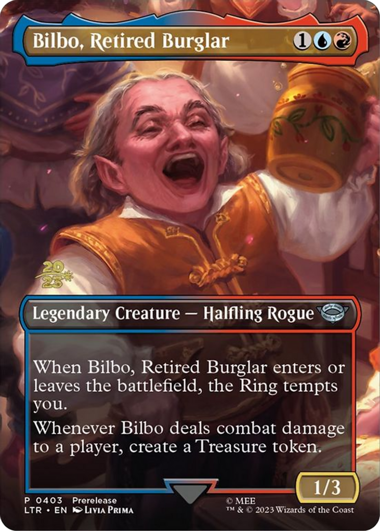 Bilbo, Retired Burglar (PRE-403) (Borderless) [Tales of Middle-earth Promos] Foil