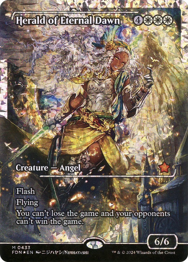 Herald of Eternal Dawn (FDN-433) [Foundations]: (borderless, Showcase) Foil