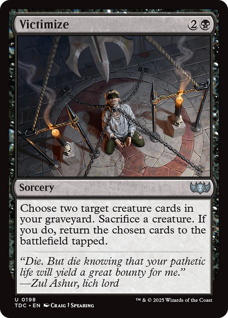 Victimize (TDC-198) [Commander: Tarkir: Dragonstorm]