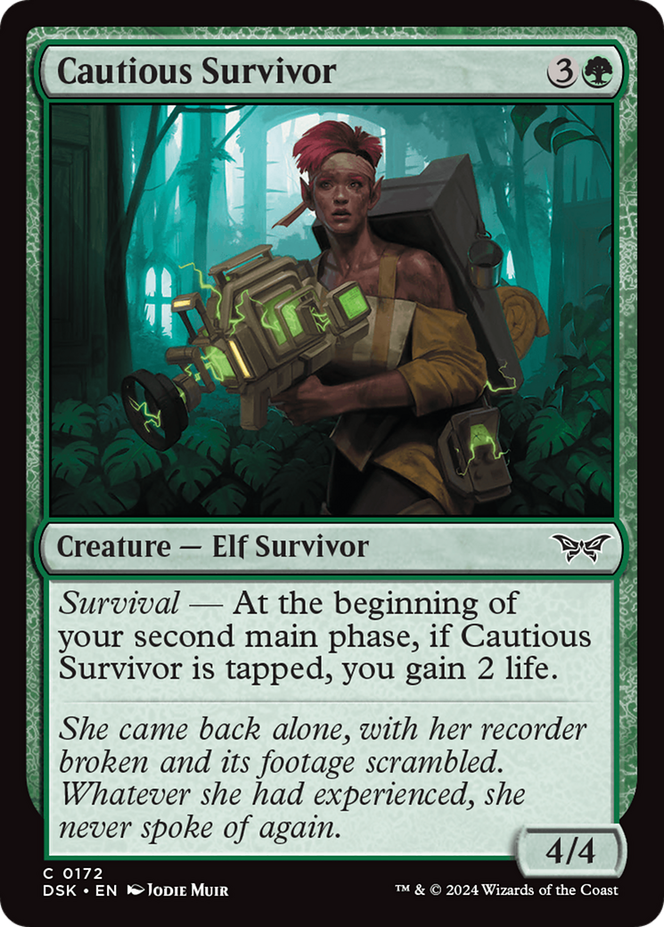 Cautious Survivor (DSK-172) [Duskmourn: House of Horror] Foil