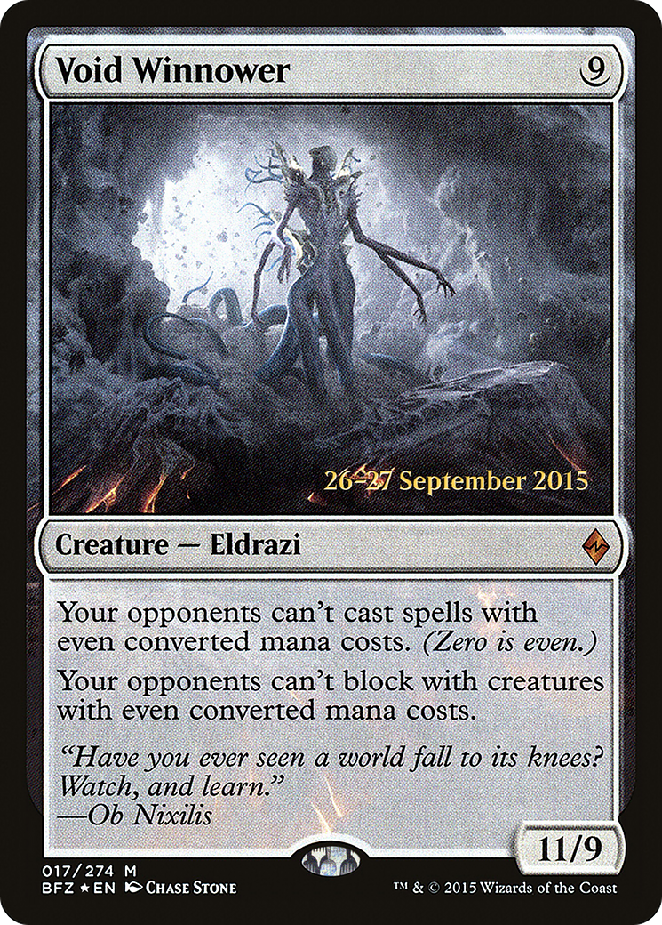 Void Winnower (PRE-17S) [Battle for Zendikar Promos] Foil