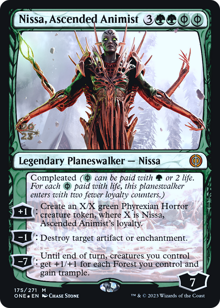 Nissa, Ascended Animist (PRE-175S) [Phyrexia: All Will Be One Promos] Foil