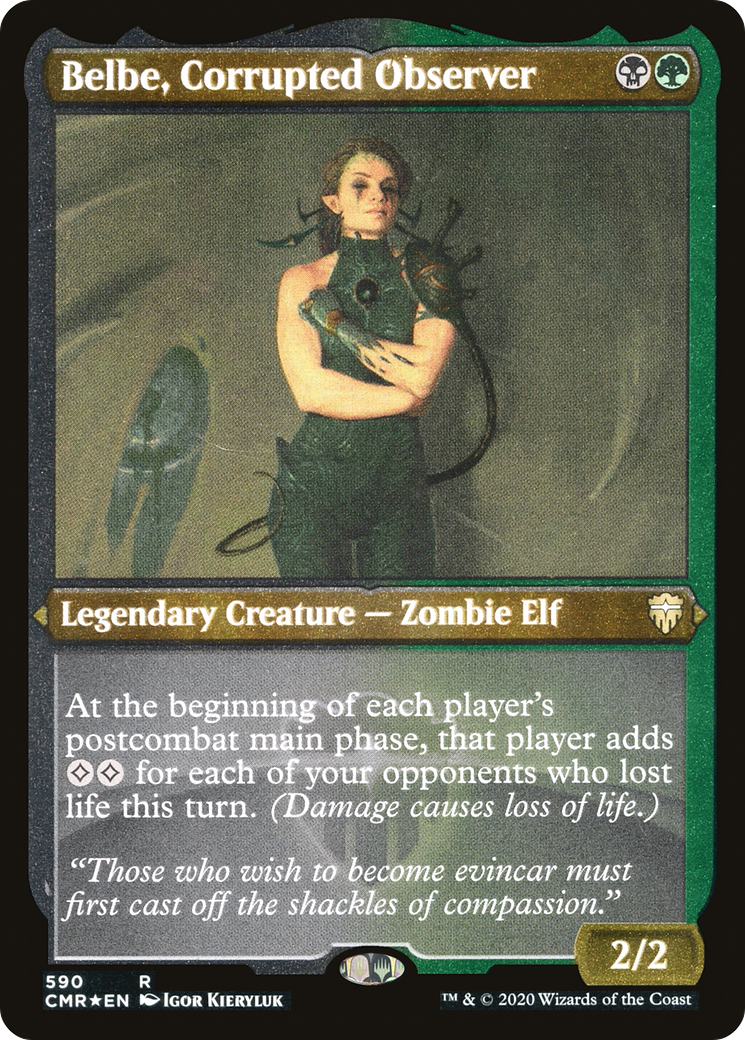 Belbe, Corrupted Observer (CMR-590) [Commander Legends] Etched Foil