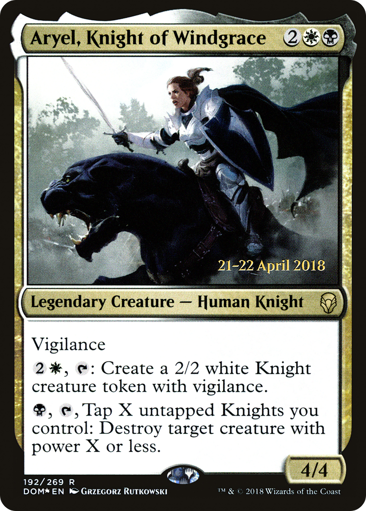Aryel, Knight of Windgrace (PRE-192S) [Dominaria Promos] Foil