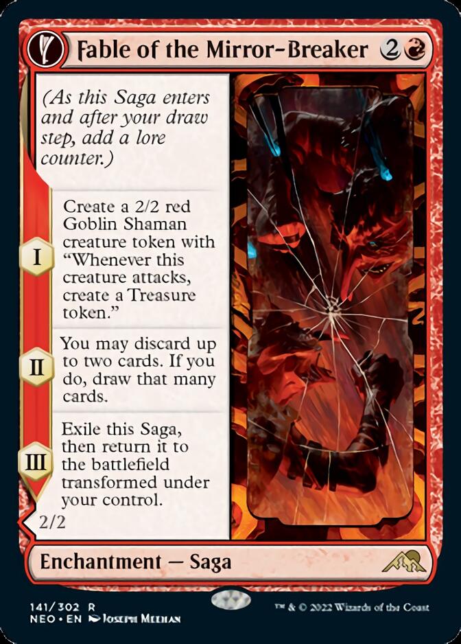 Fable of the Mirror-Breaker // Reflection of Kiki-Jiki (NEO-141) [Kamigawa: Neon Dynasty]: (fandfc, enchantment)