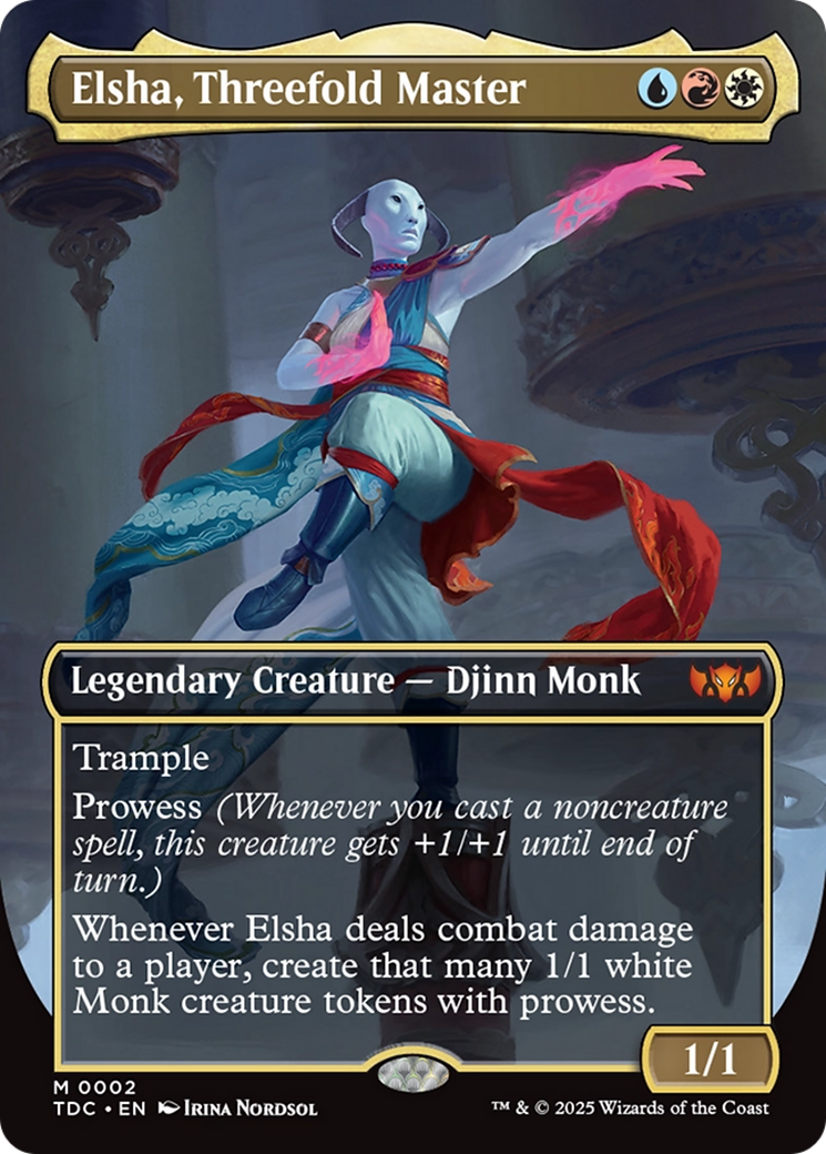 Elsha, Threefold Master (TDC-002) [Commander: Tarkir: Dragonstorm] (Borderless)
