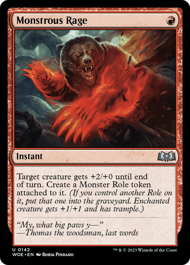 Monstrous Rage (WOE-142) [Wilds of Eldraine] Foil