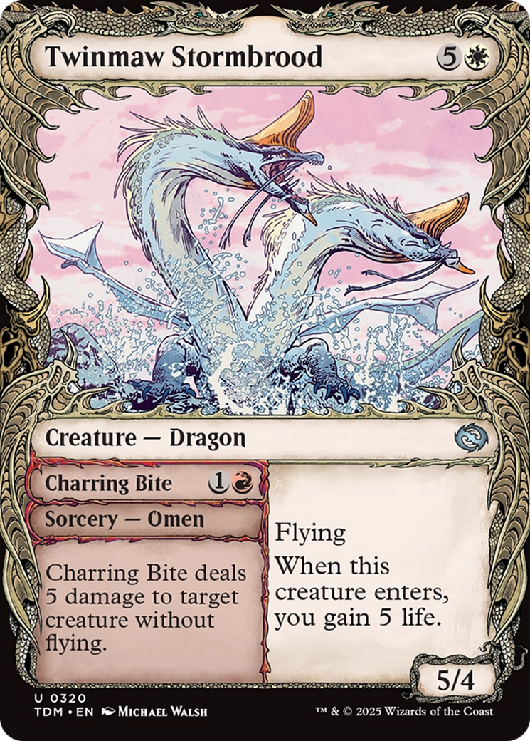 Twinmaw Stormbrood // Charring Bite (TDM-320) [Tarkir: Dragonstorm]: (Showcase) Foil