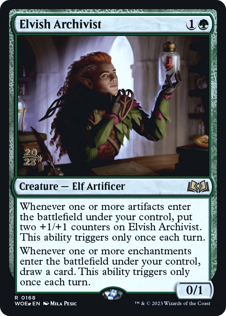Elvish Archivist (PRE-168S) [Wilds of Eldraine Promos] Foil