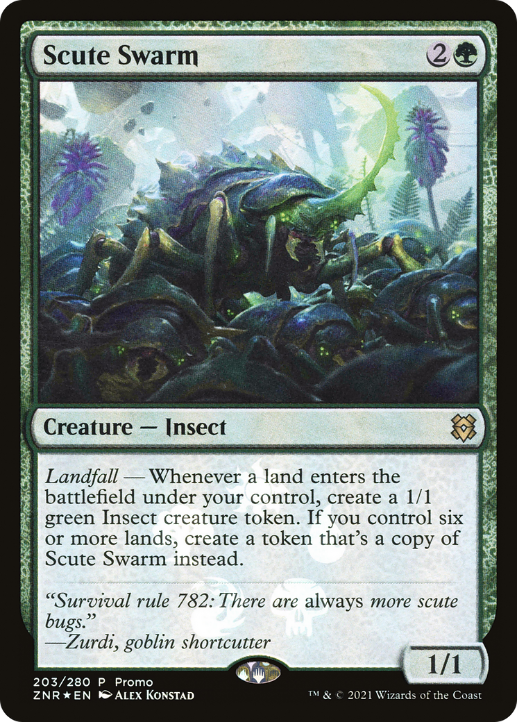 Scute Swarm (MEDIA-203★) [Zendikar Rising Promos] Foil