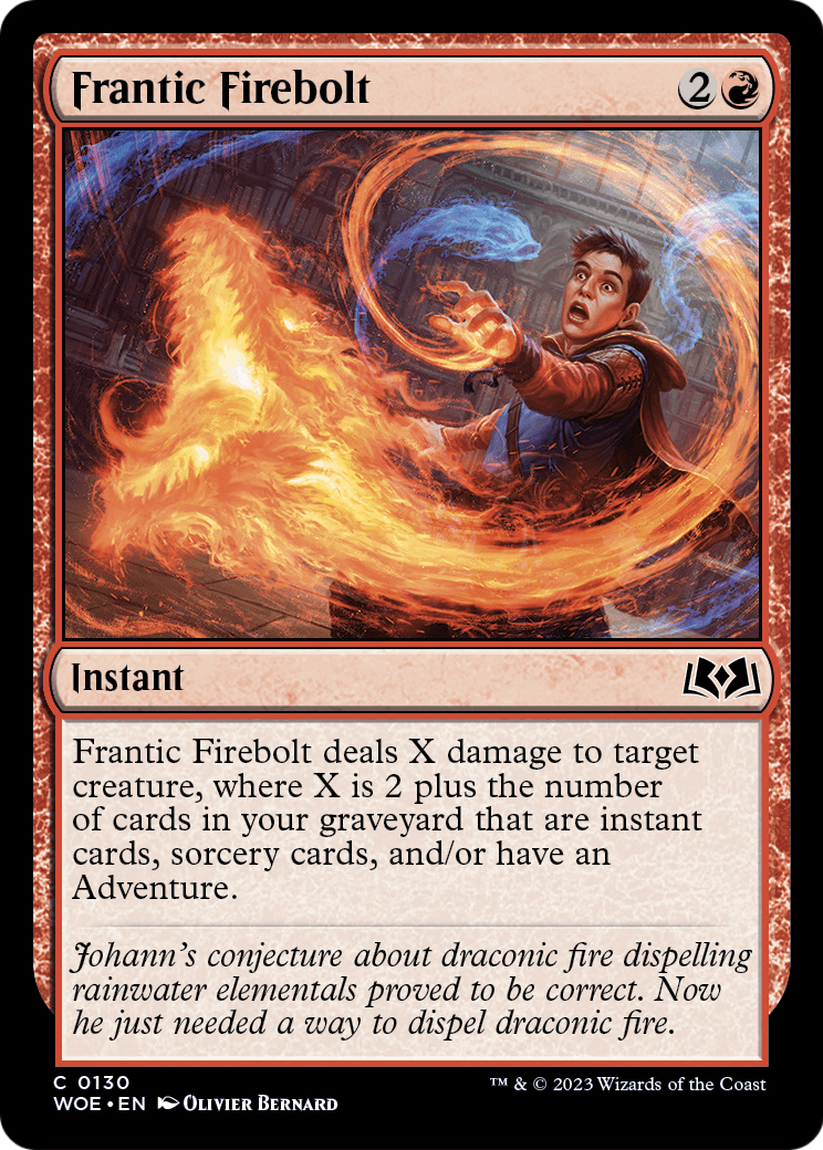 Frantic Firebolt (WOE-130) [Wilds of Eldraine] Foil
