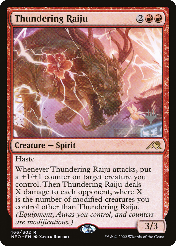 Thundering Raiju (PPNEO-166P) [Kamigawa: Neon Dynasty Promos]