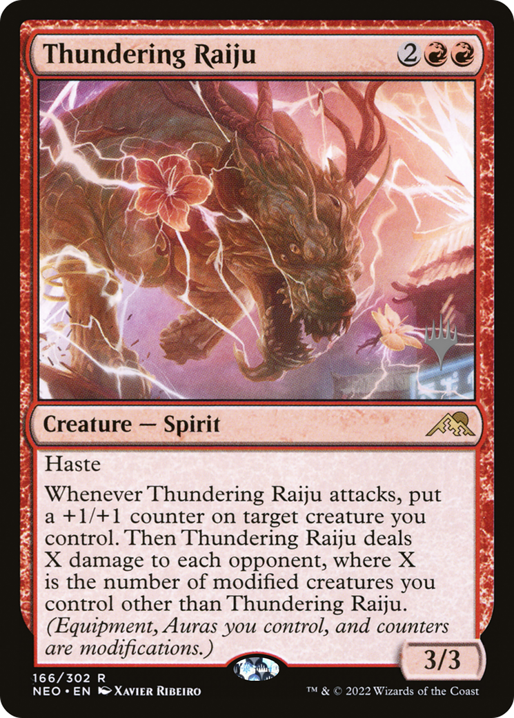 Thundering Raiju (PPNEO-166) [Promo Pack: Kamigawa: Neon Dynasty Promos]