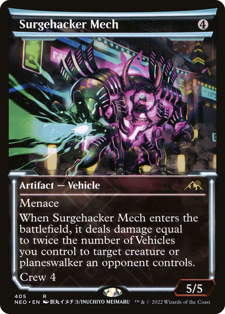 Surgehacker Mech (NEO-405) [Kamigawa: Neon Dynasty]: (Showcase) Foil