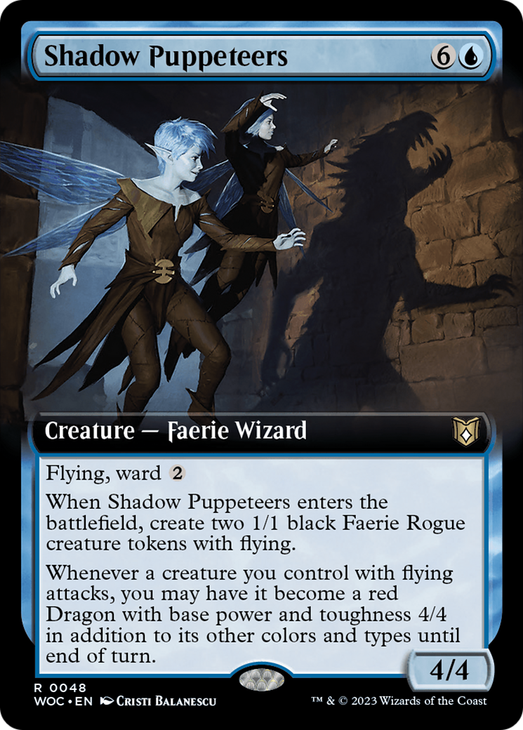 Shadow Puppeteers (WOC-048) [Wilds of Eldraine Commander]: (Extended Art)
