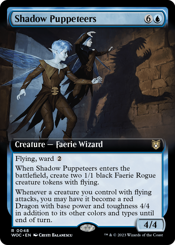 Shadow Puppeteers (Extended Art) (WOC-048) [Wilds of Eldraine Commander]
